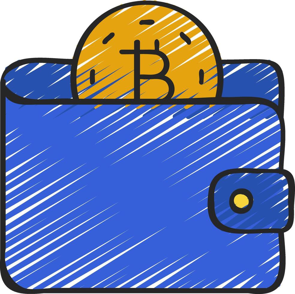 Bitcoin wallet icon illustration vector