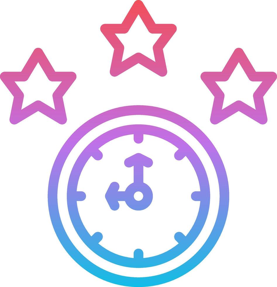 A clock with five stars around it vector