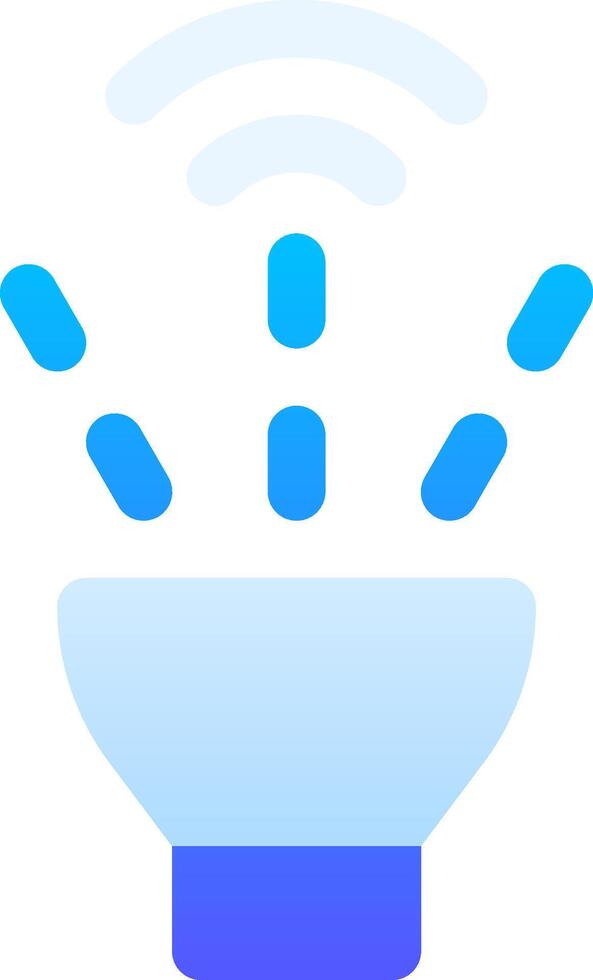 A blue light bulb with a wifi symbol on it vector