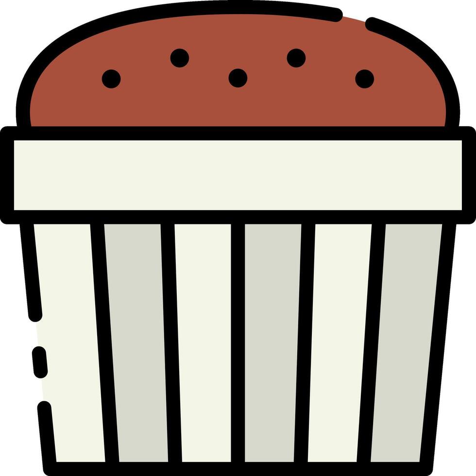 A cupcake with a red and white stripe vector