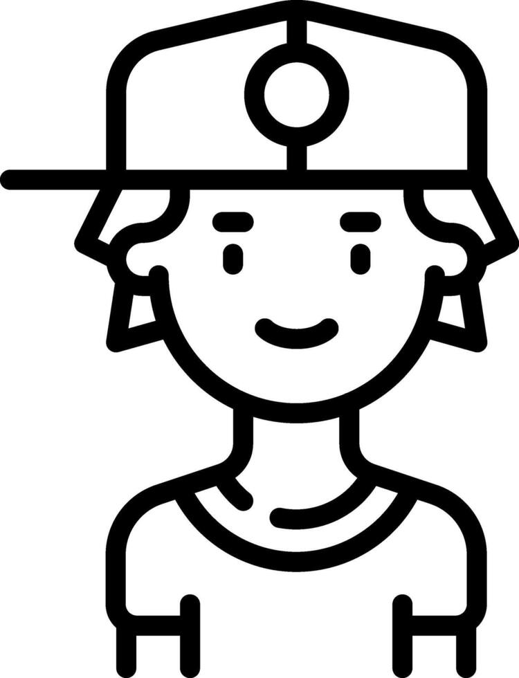 A boy wearing a cap and a baseball cap vector