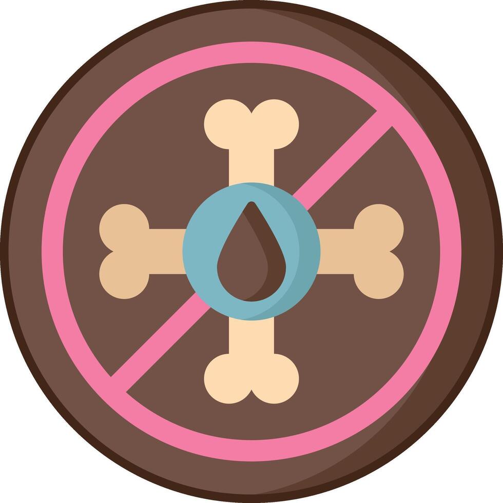 A no dog sign with a bone and cross vector