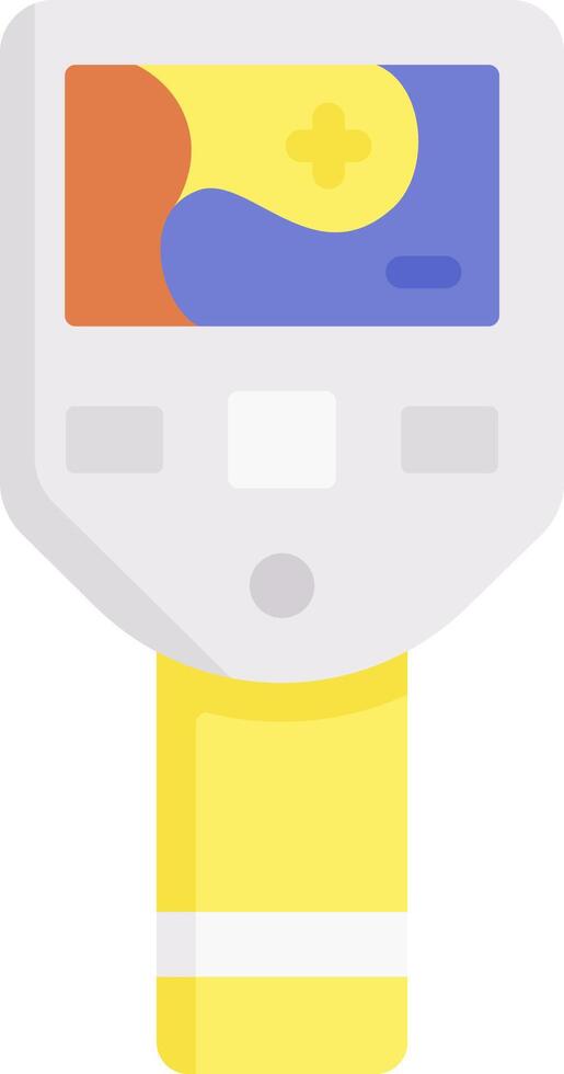 A yellow and orange electronic device with a blue and yellow background vector