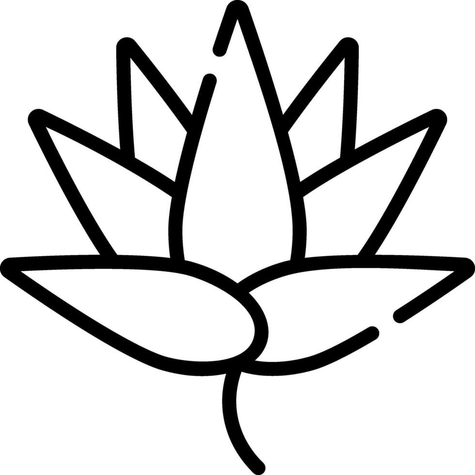 A black and white outline of a lotus flower vector
