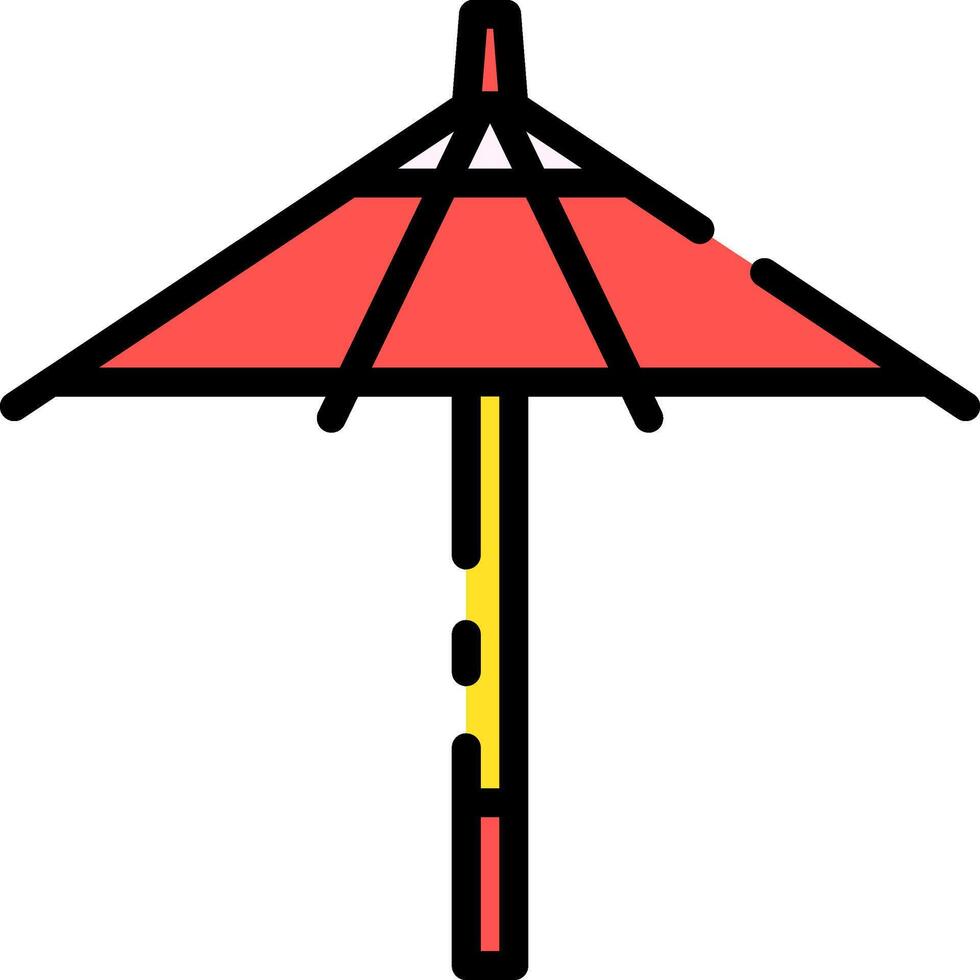 An umbrella with a red and yellow top vector