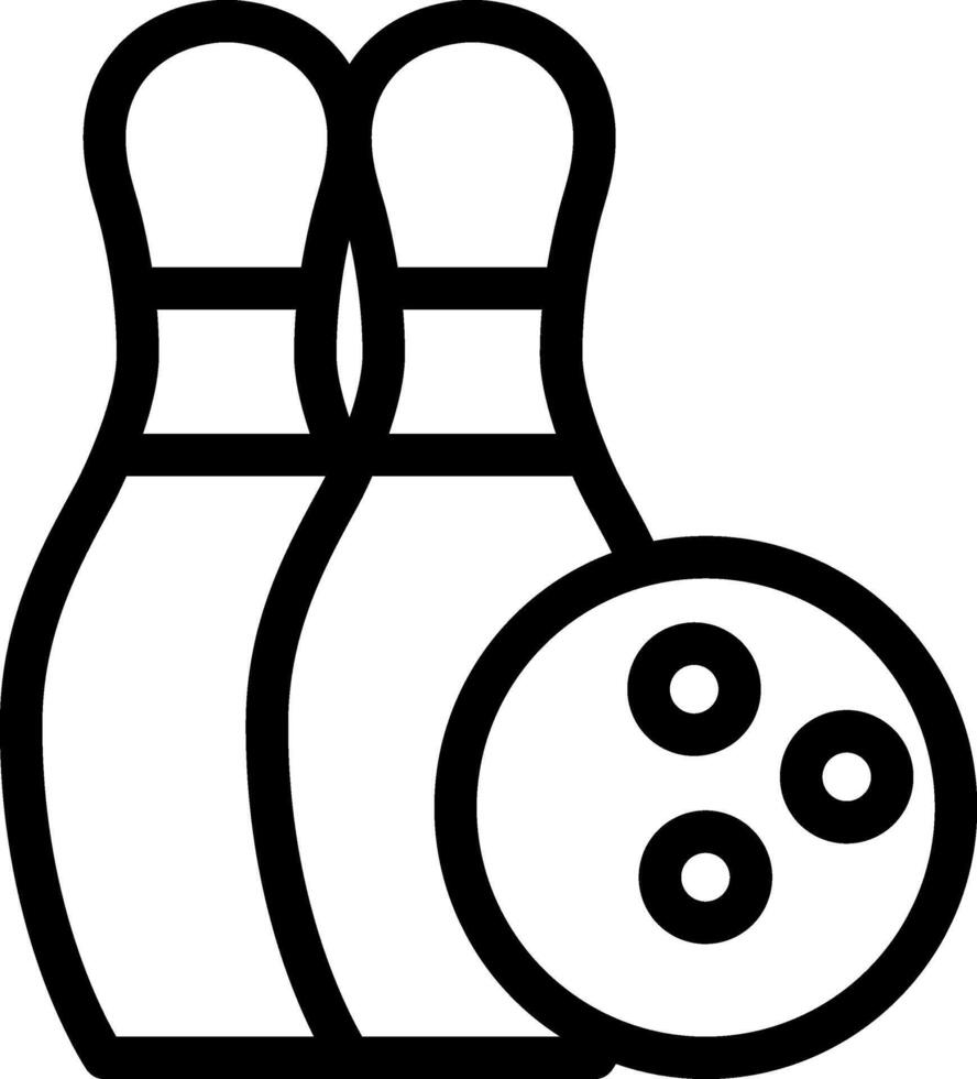 Bowling ball and pins icon vector