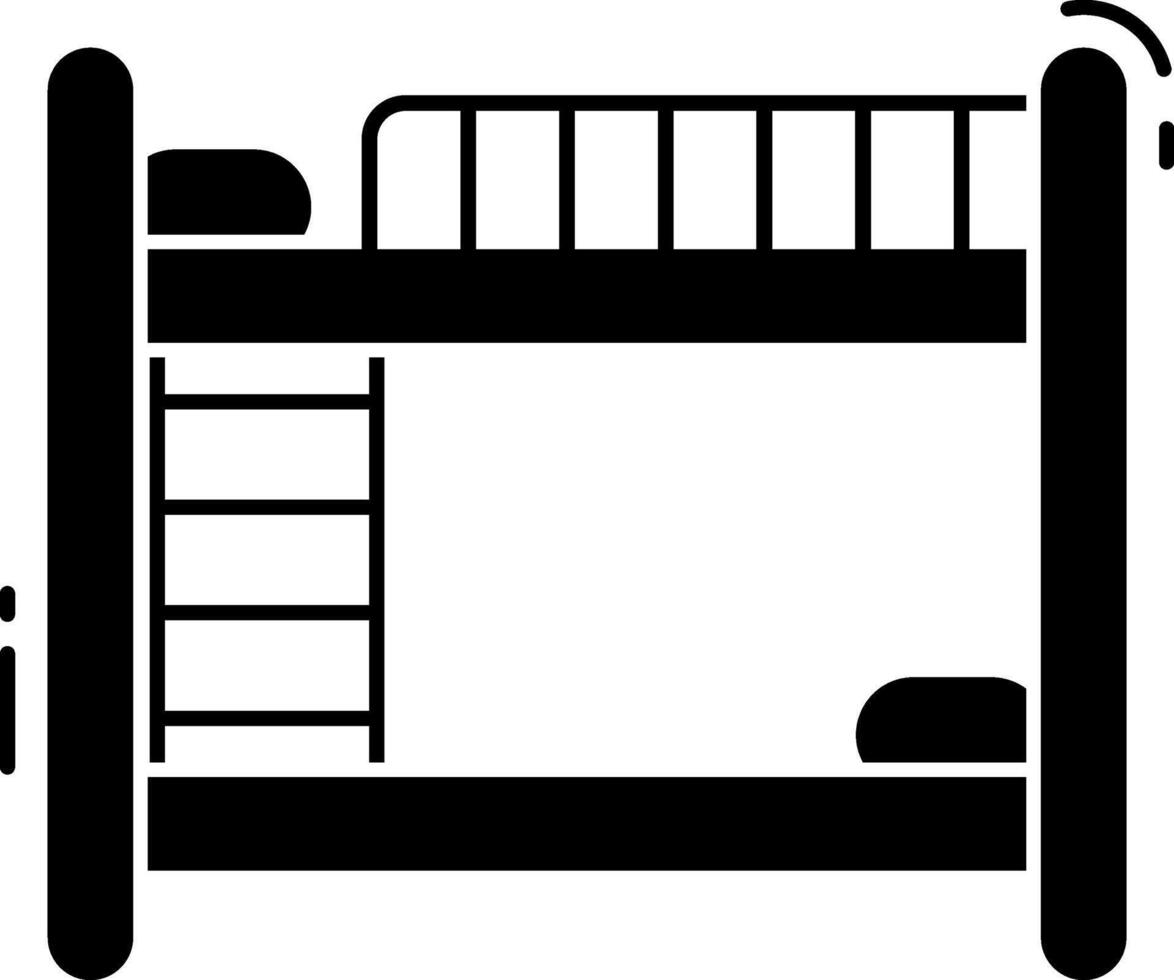 A black and white illustration of a bunk bed vector