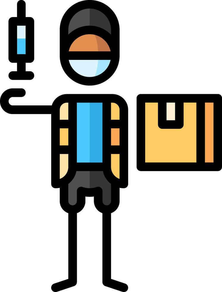 A man with a syringe and a bag vector