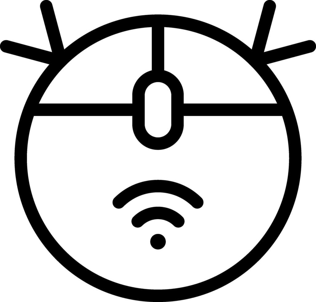A black and white image of a mouse with a wifi symbol vector