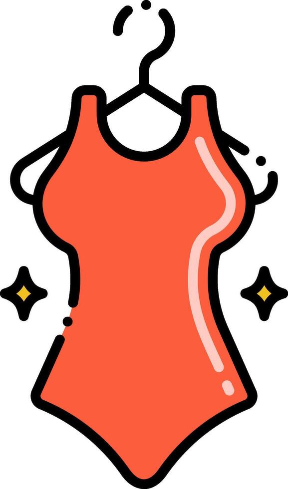 A red swimsuit on a hanger vector