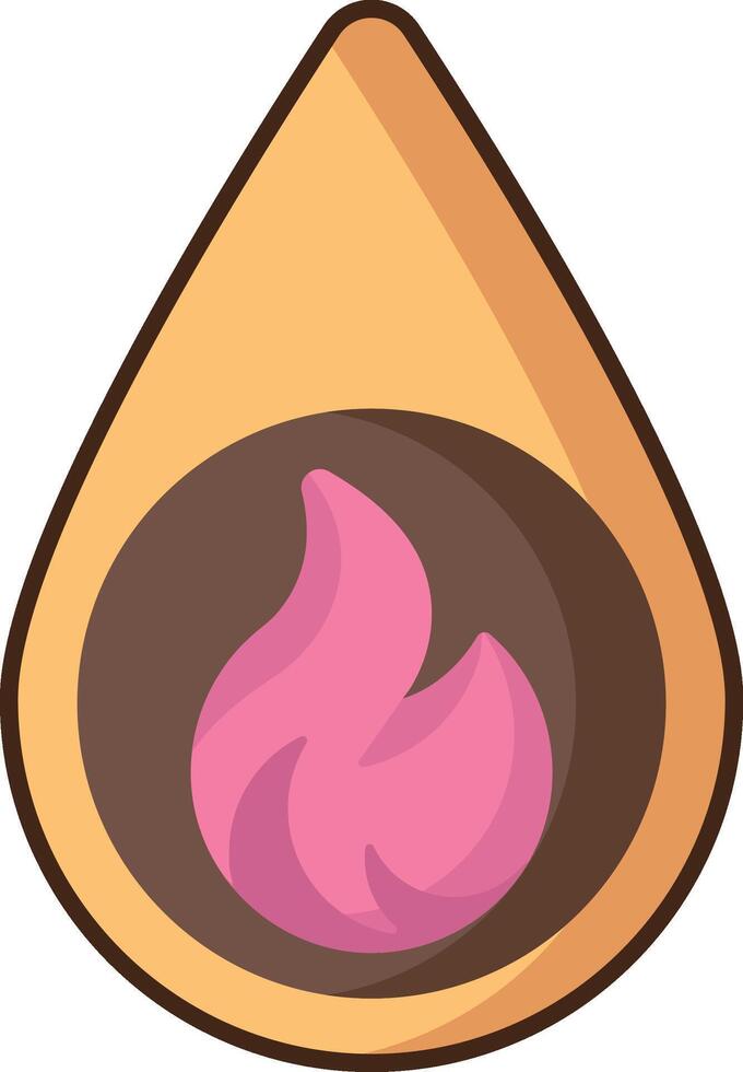 A pink and brown drop with a pink flame inside vector