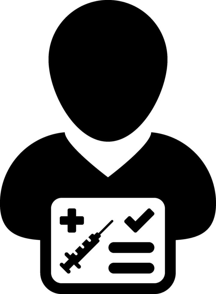 A black and white silhouette of a person holding a clipboard vector