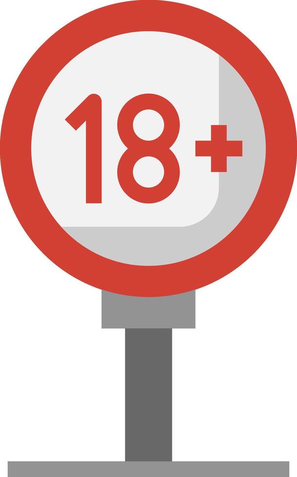 A red and white sign with the number 18 and the number 18 vector