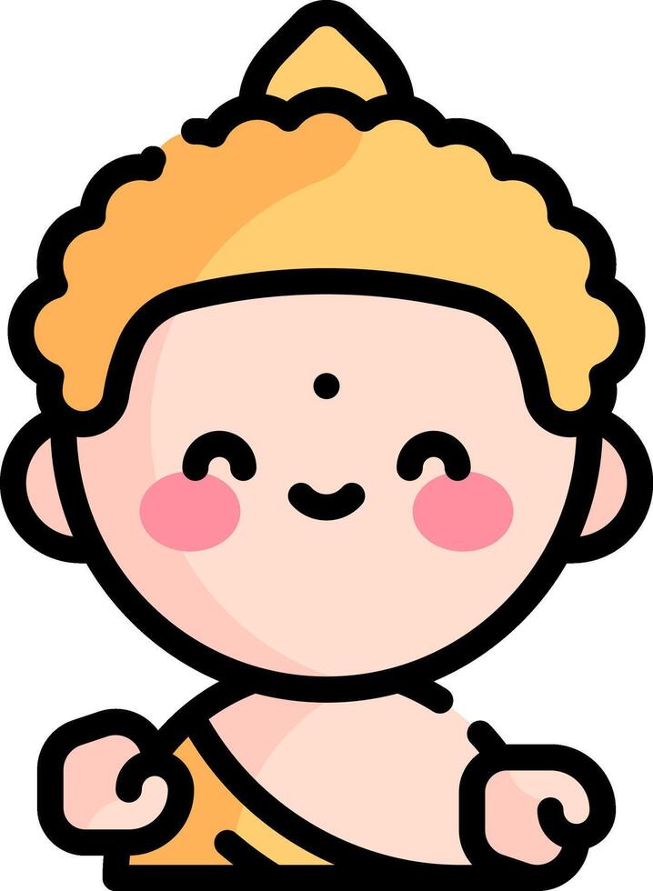 A cartoon buddha with a smile on his face vector