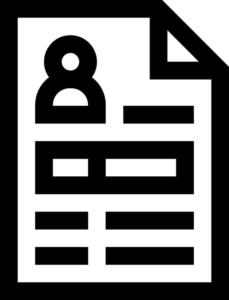 A black and white icon of a document with the number 8 vector