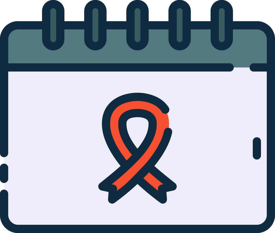 An orange ribbon on a calendar icon vector