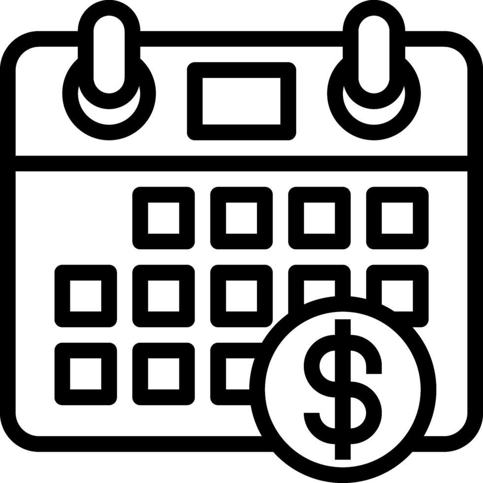 Calendar with dollar sign and calendar icon vector
