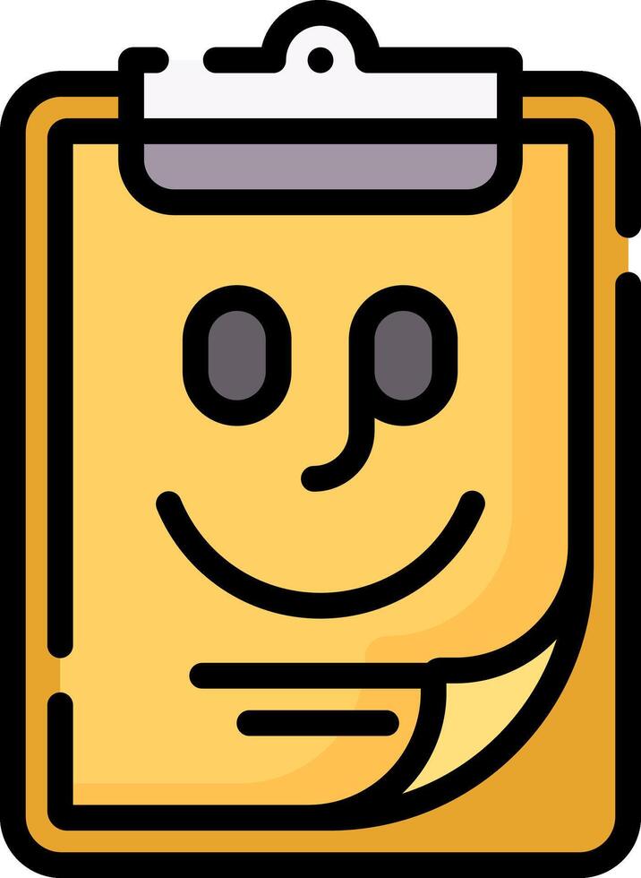 A smiley face on a clipboard icon vector