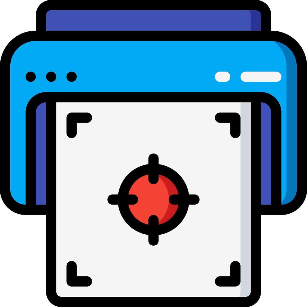 A printer with a red dot on it vector