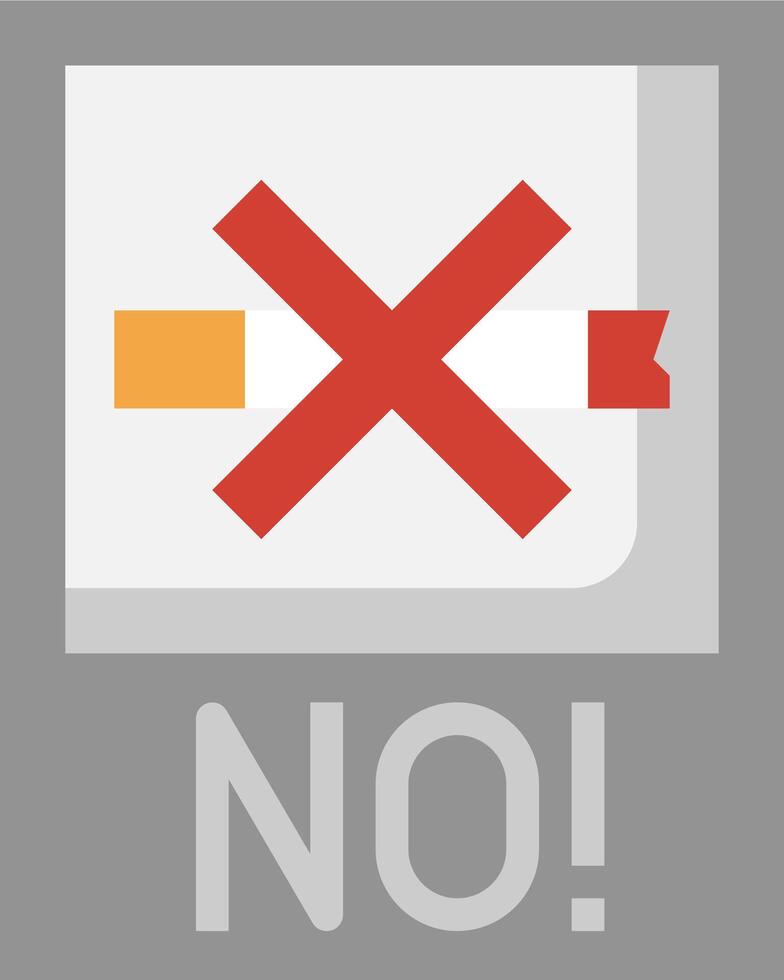 No smoking sign with a cigarette in the middle vector