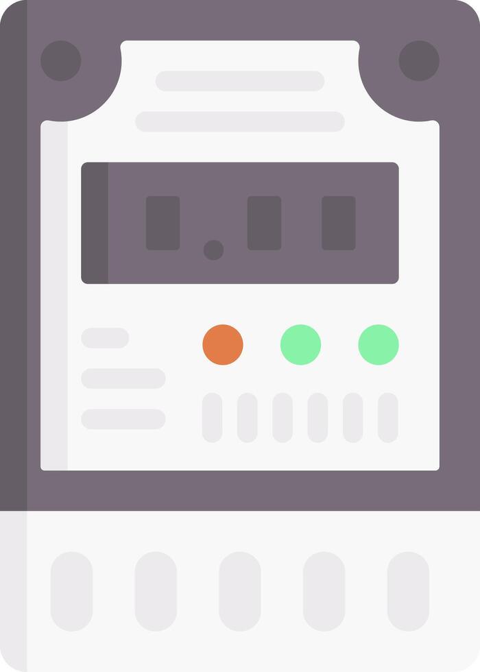 A flat icon of a meter with a light on it vector