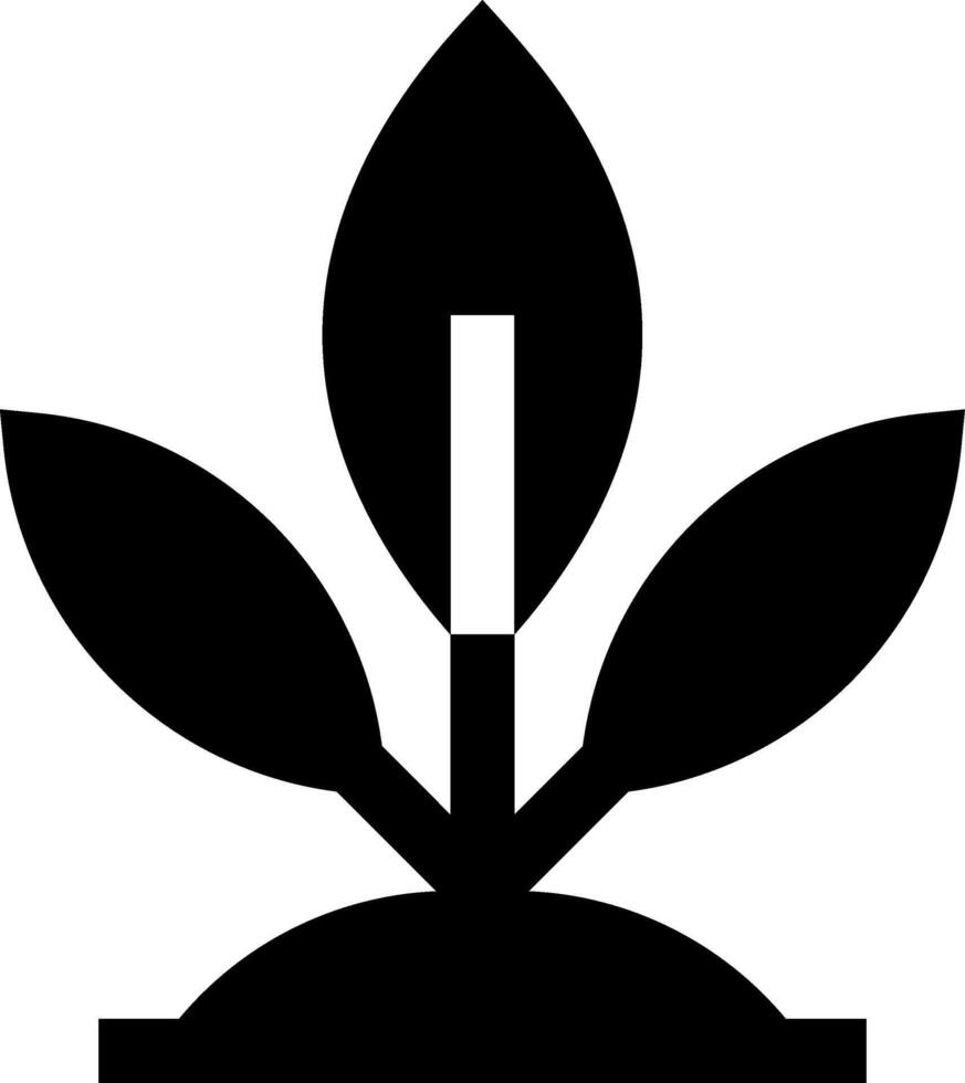 A black and white image of a plant with leaves vector
