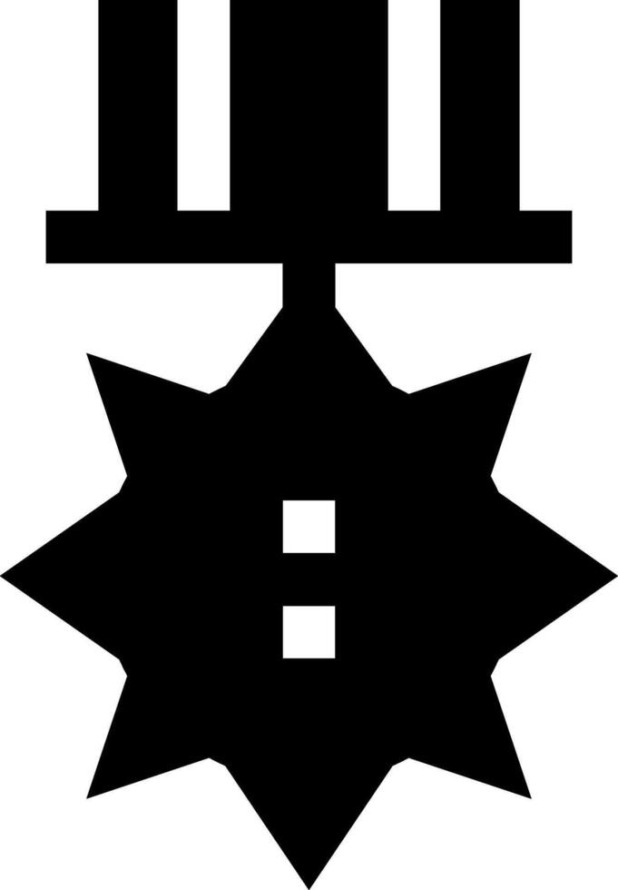 A black and white icon of a star vector