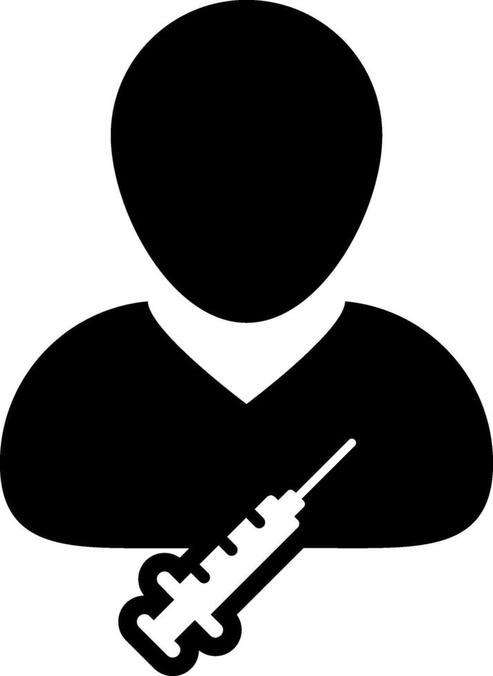A person with a syringe in his hand vector