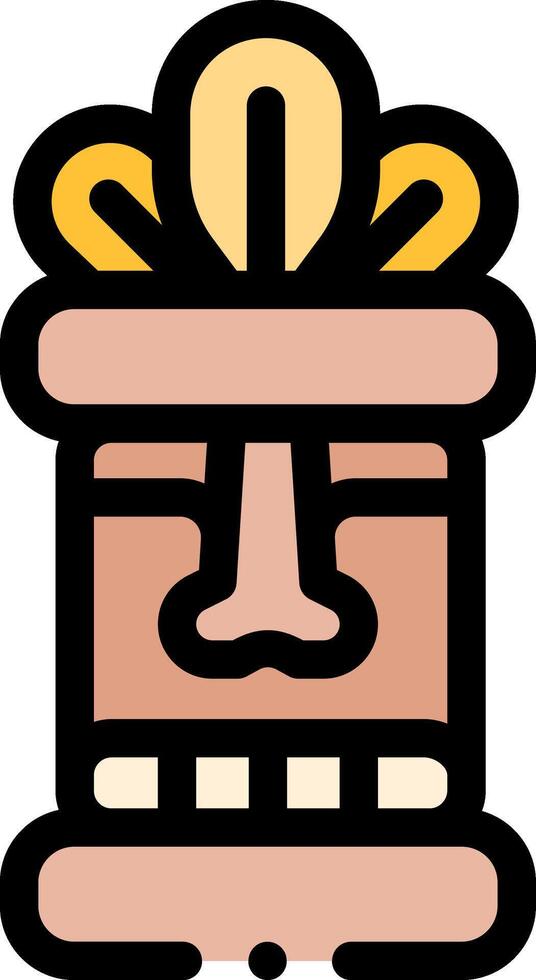 A cartoon tiki head with a crown on it vector