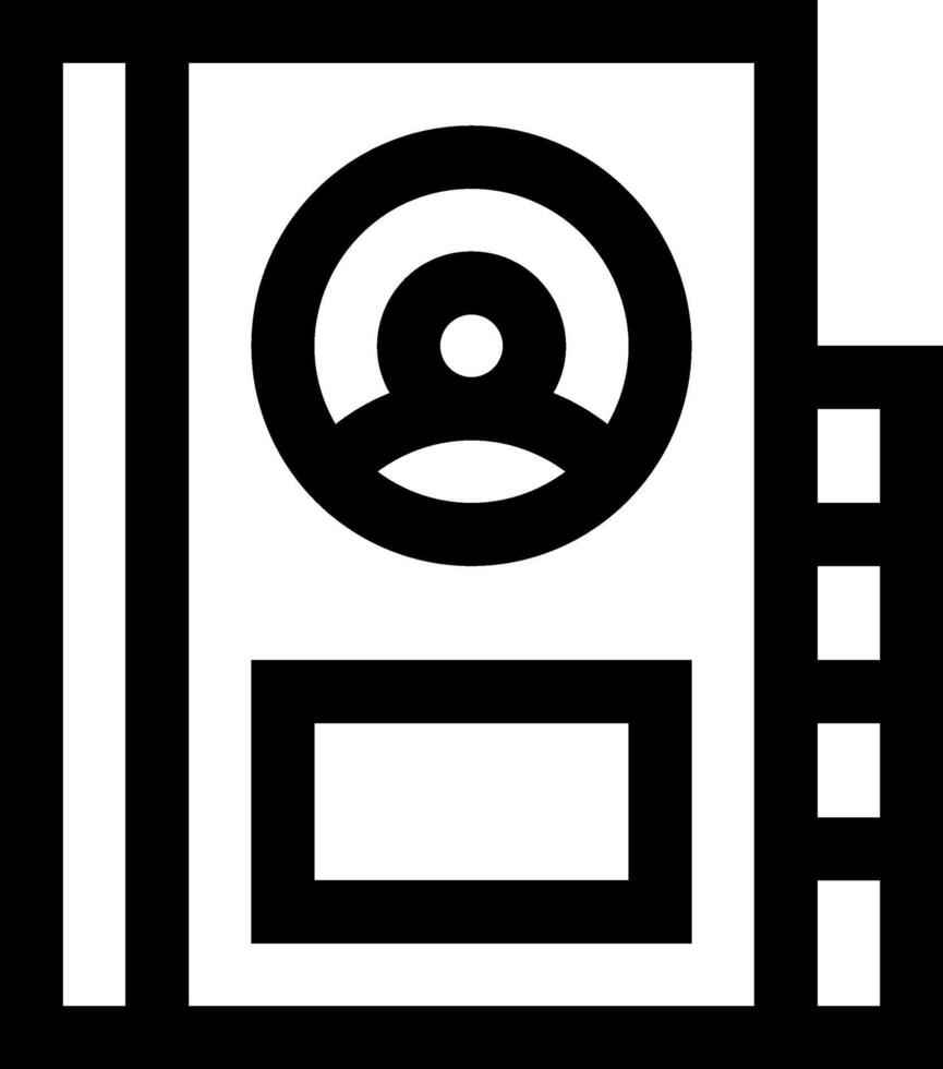 A black and white icon of a book vector