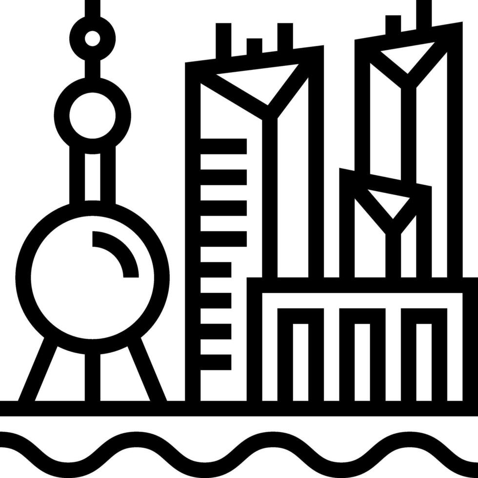 A black and white image of a city skyline vector