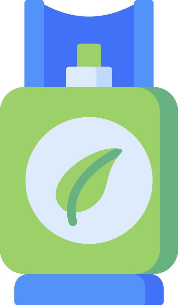 A green and blue backpack with a leaf on it vector