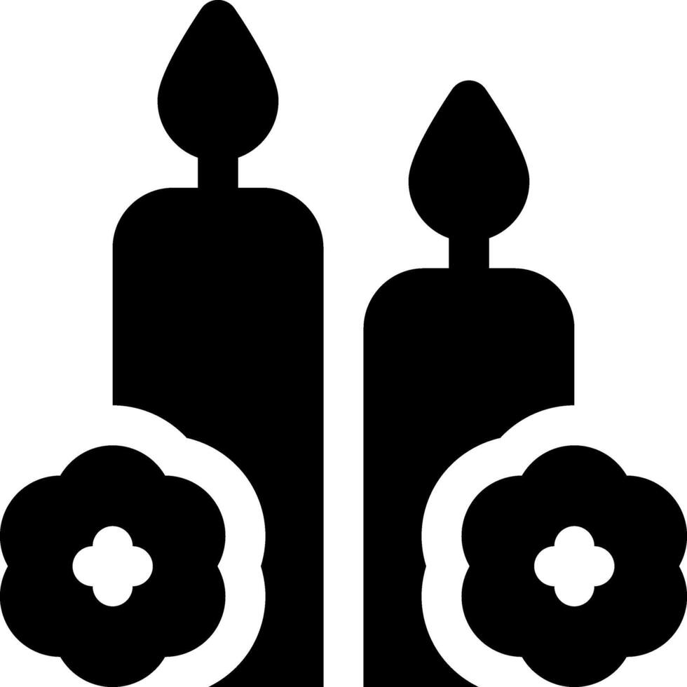 Candles with flowers clipart vector