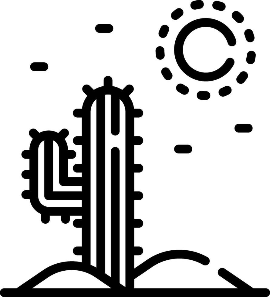 A cactus and sun icon on a white background vector