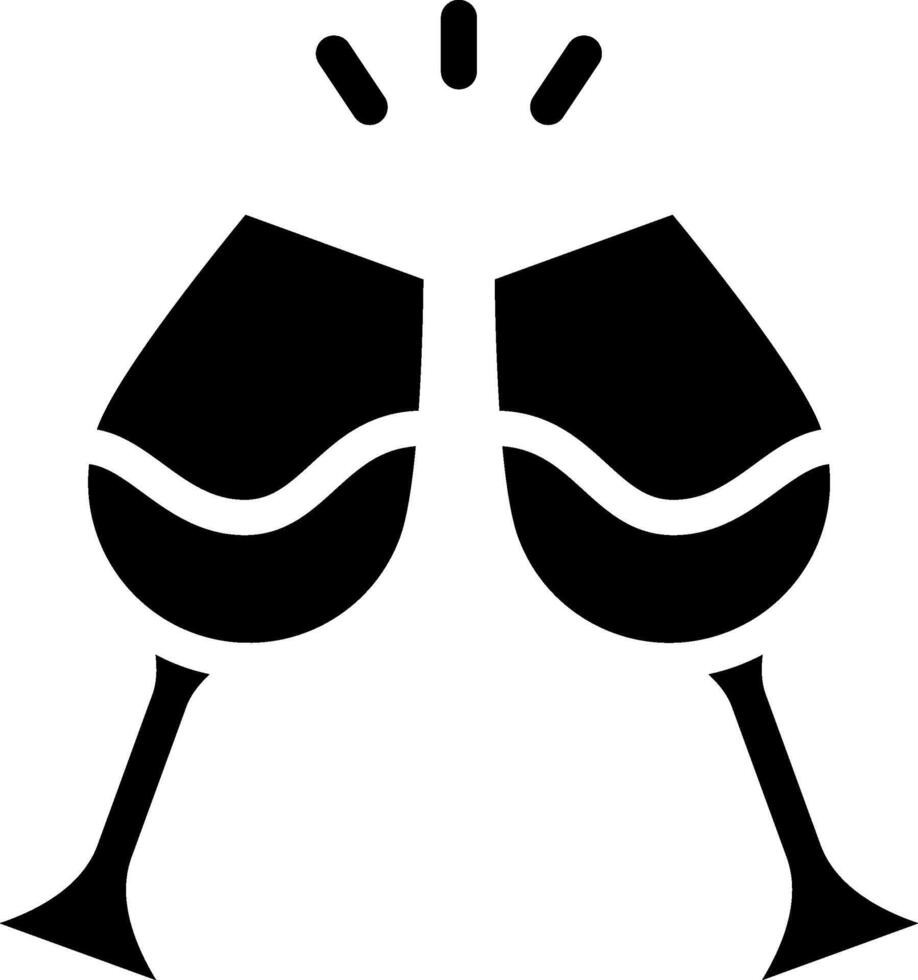 Two wine glasses with a toast symbol vector
