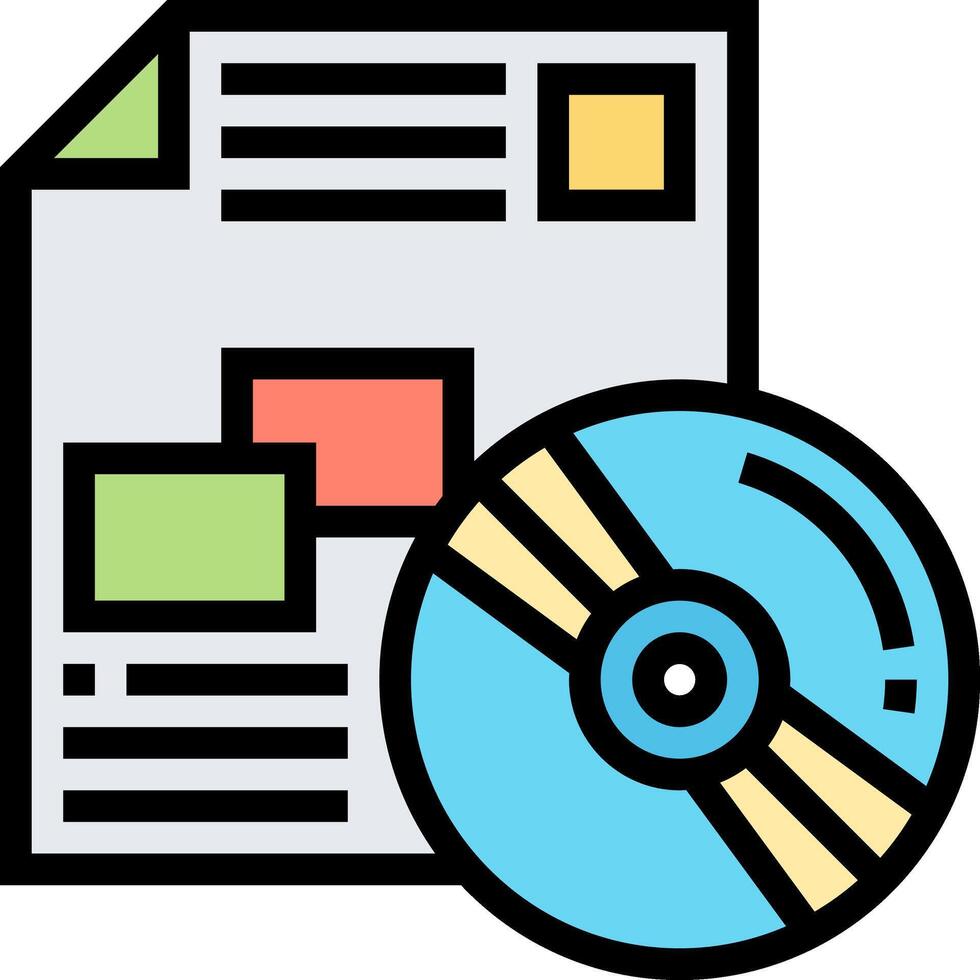 A cd and a document are next to each other vector