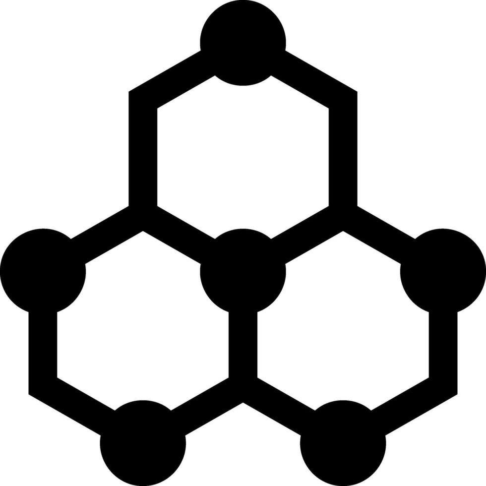 A black and white image of a molecule vector