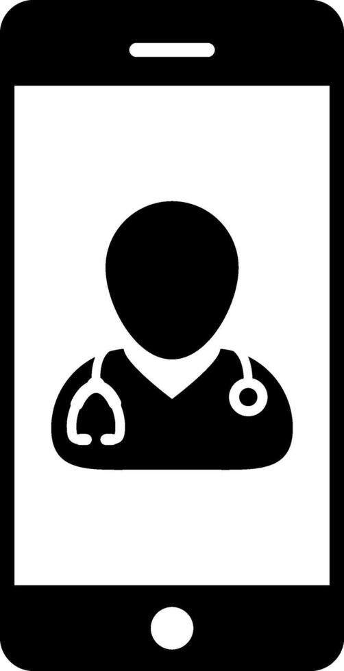 A black and white image of a person on a smartphone vector
