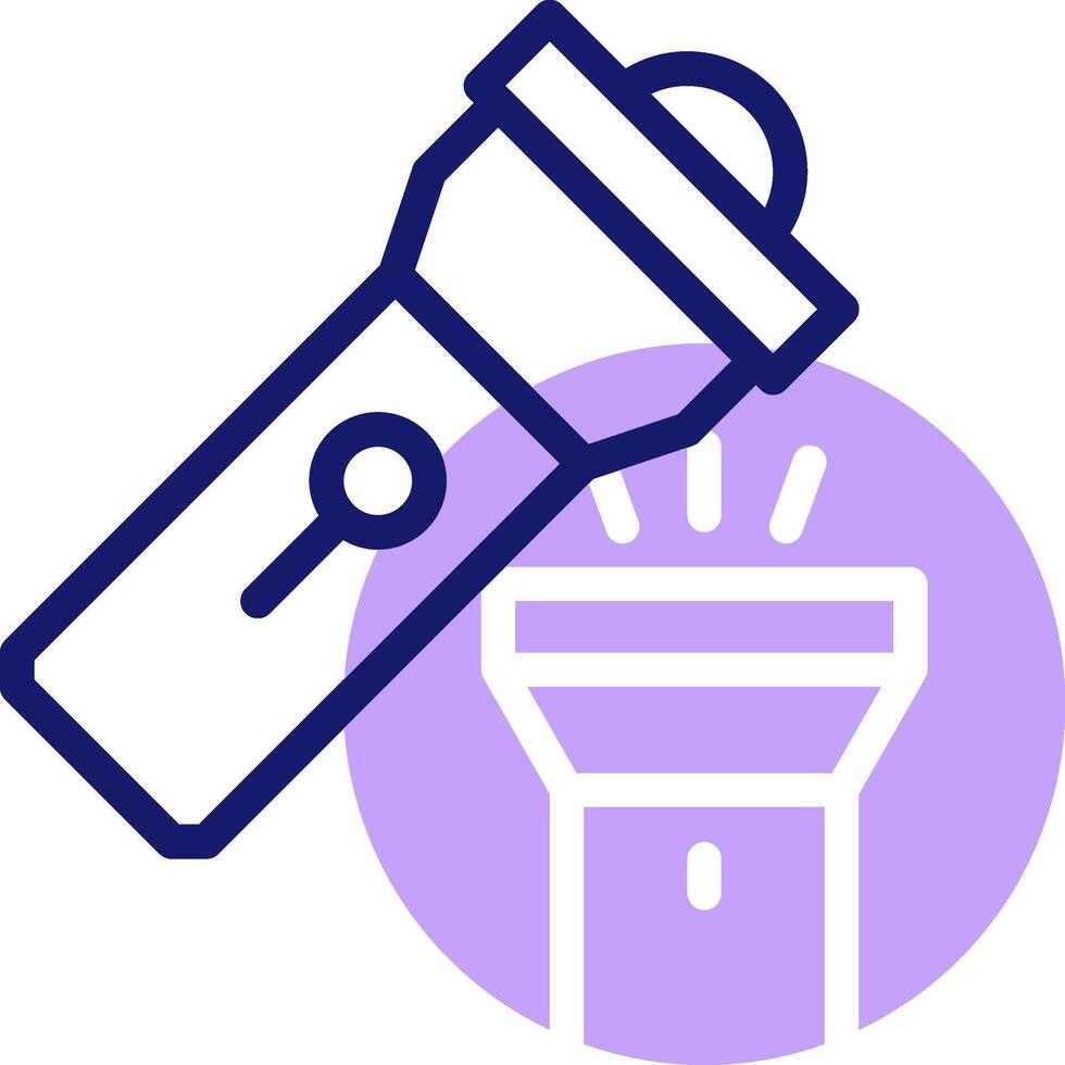 A flashlight with a light bulb on top vector