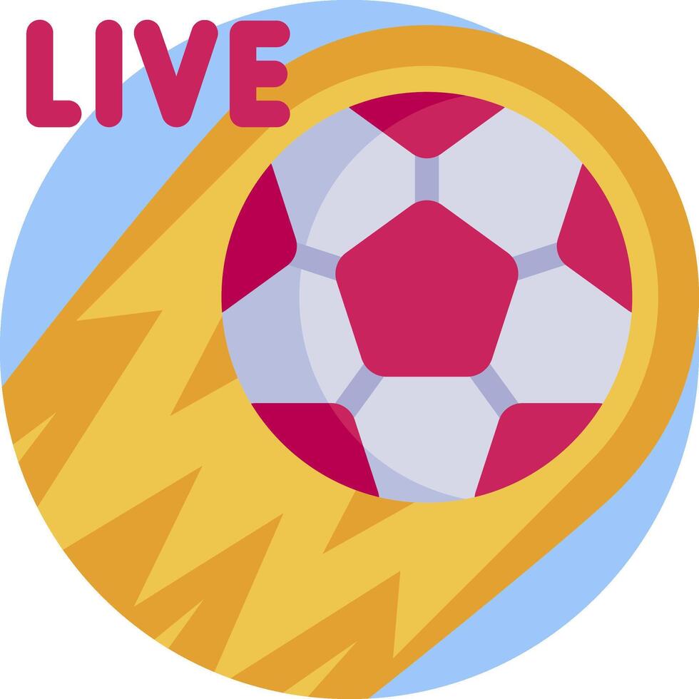 A soccer ball is flying through the air with the word live vector