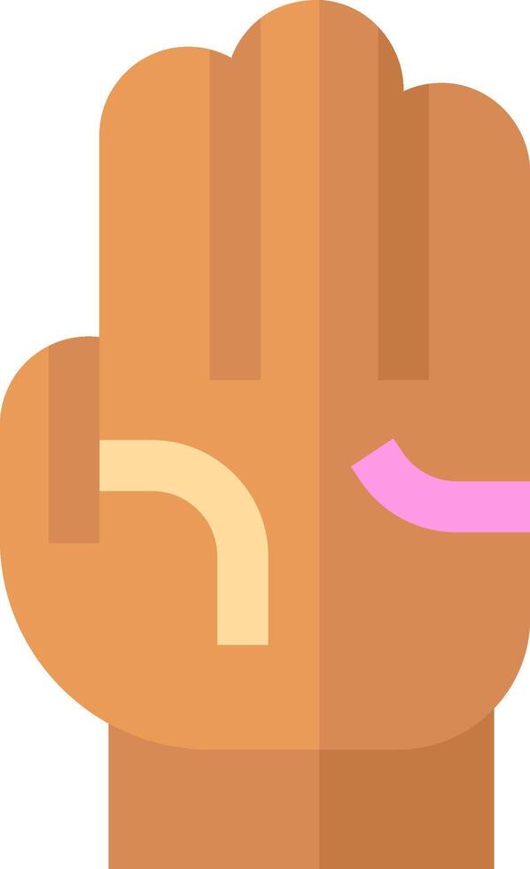 A hand with a pink finger pointing up vector