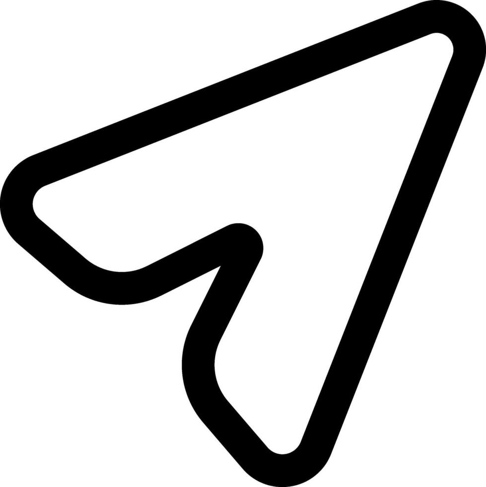 A black and white arrow pointing down vector