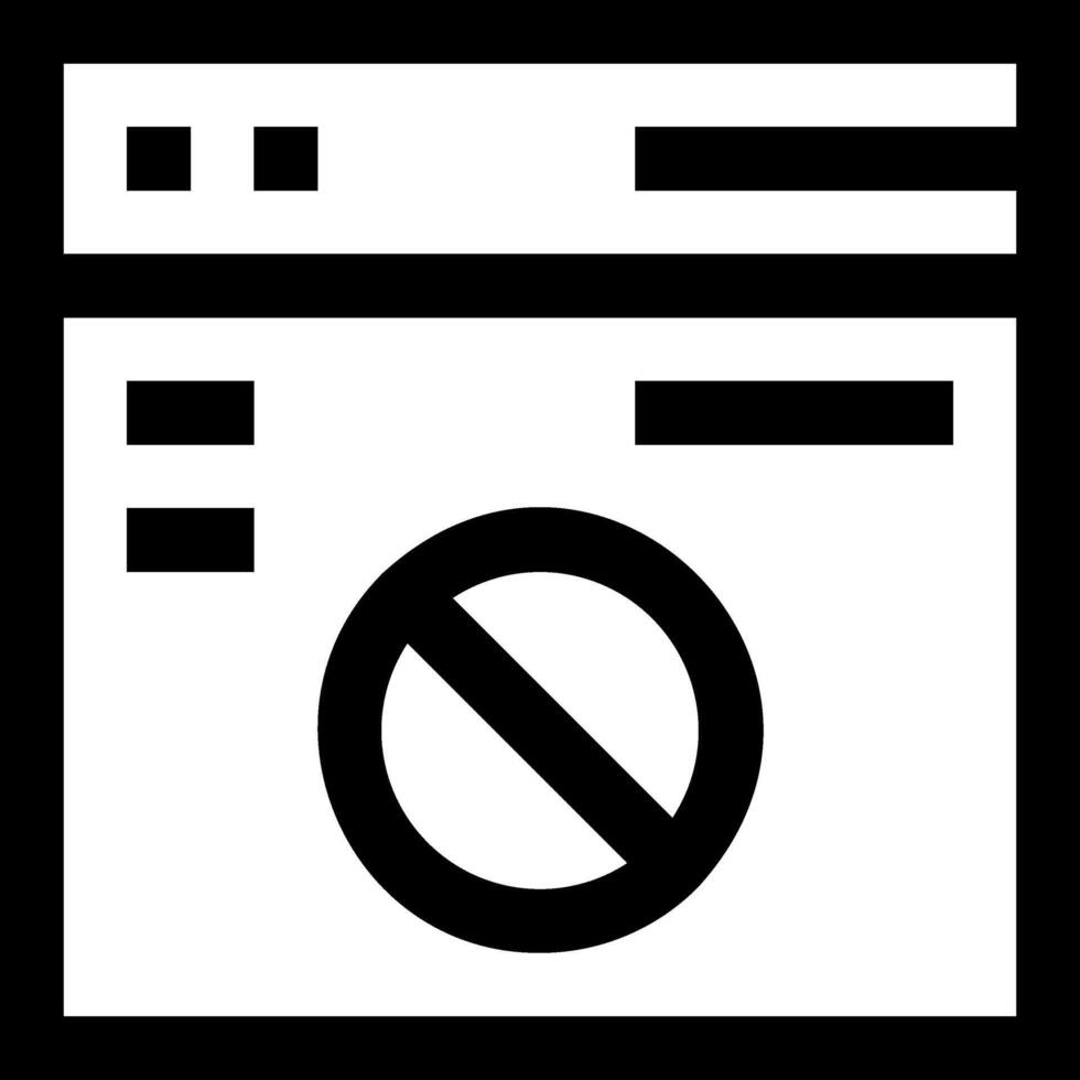 A black and white icon of a no entry sign vector