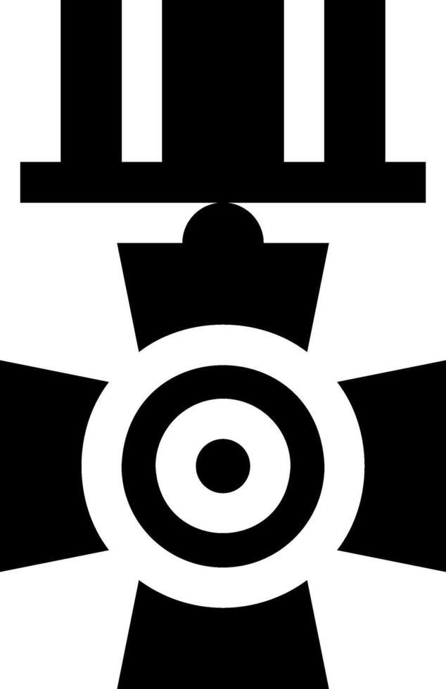 A black and white symbol of a cross vector