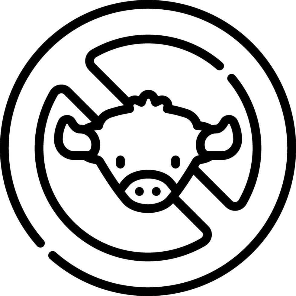 A black and white image of a bull in a no sign vector