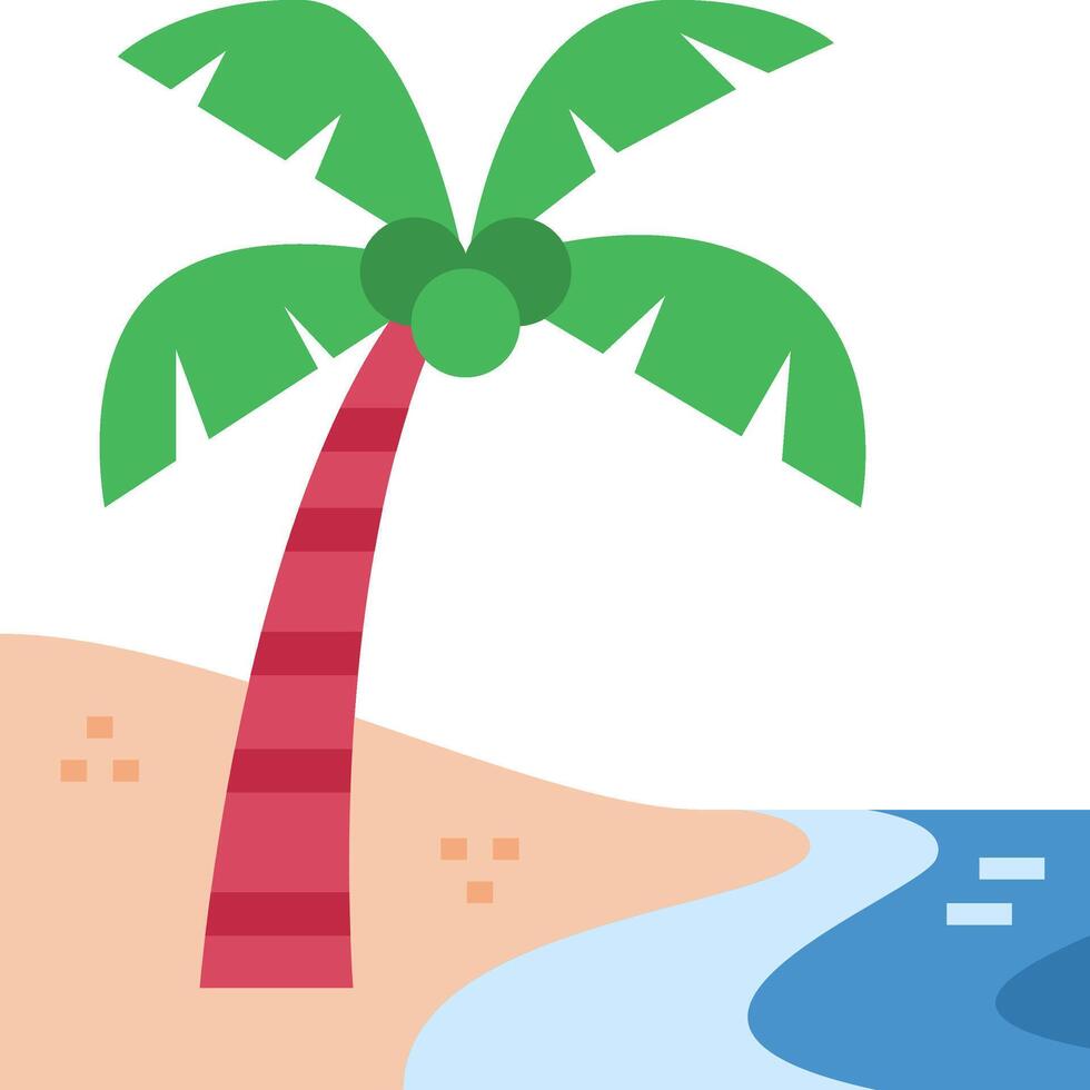 A palm tree on the beach with the ocean in the background vector