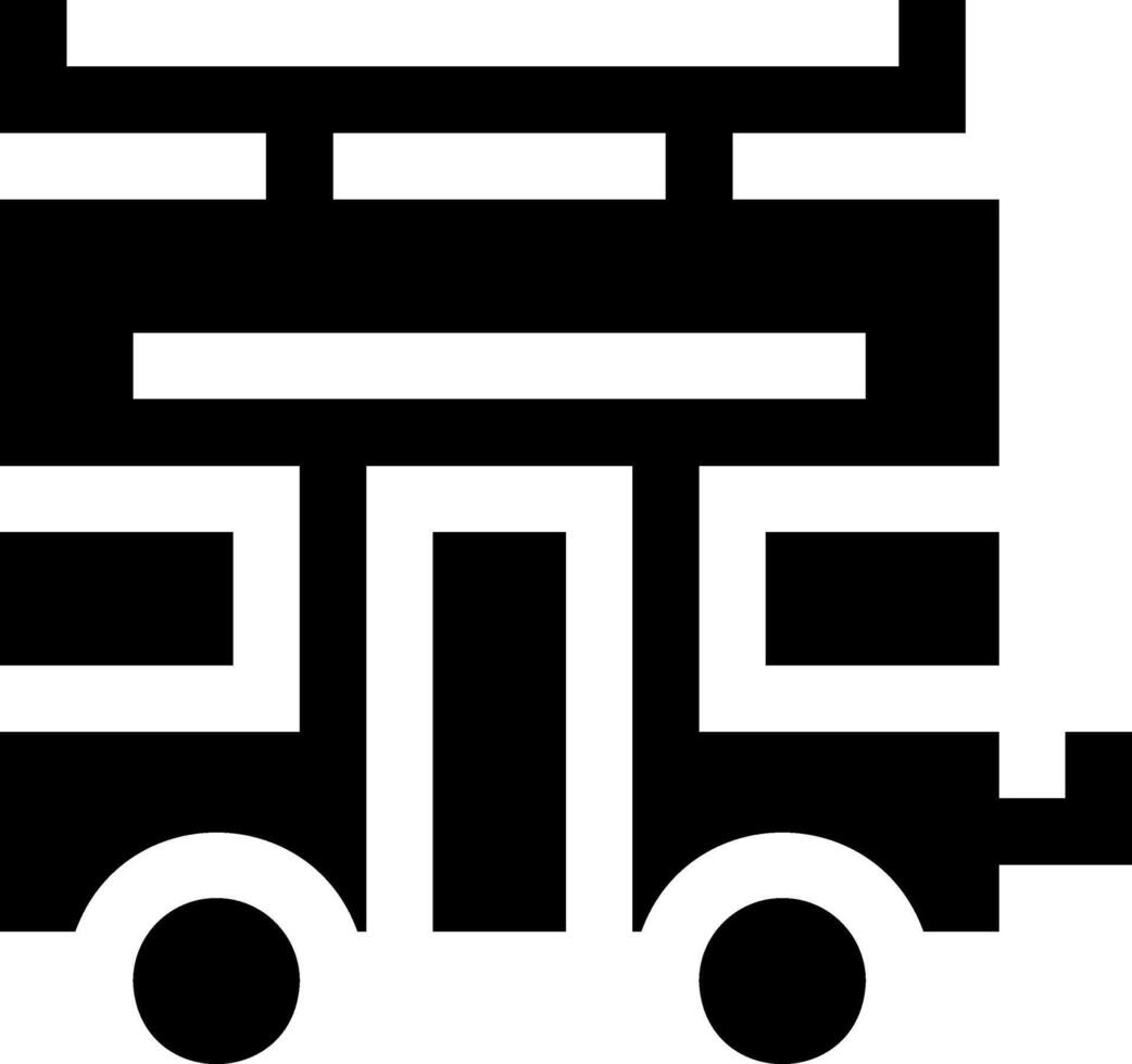 A black and white image of a bus vector