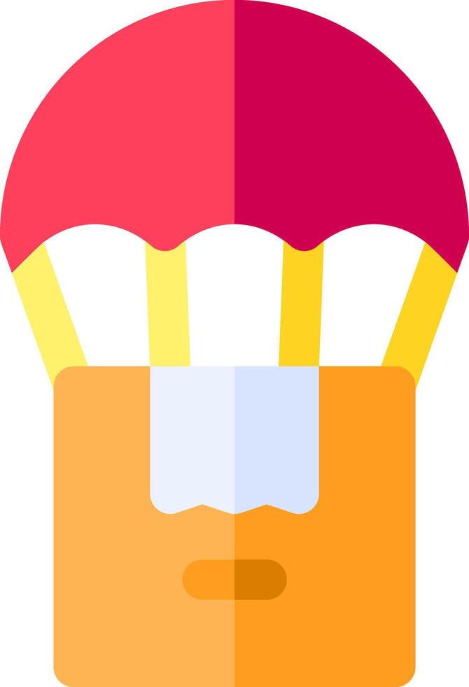 A parachute icon with a box and a parachute vector
