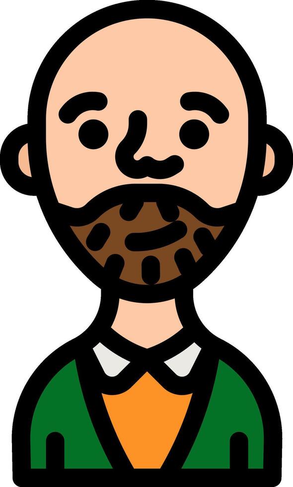 A cartoon man with a beard and green sweater vector