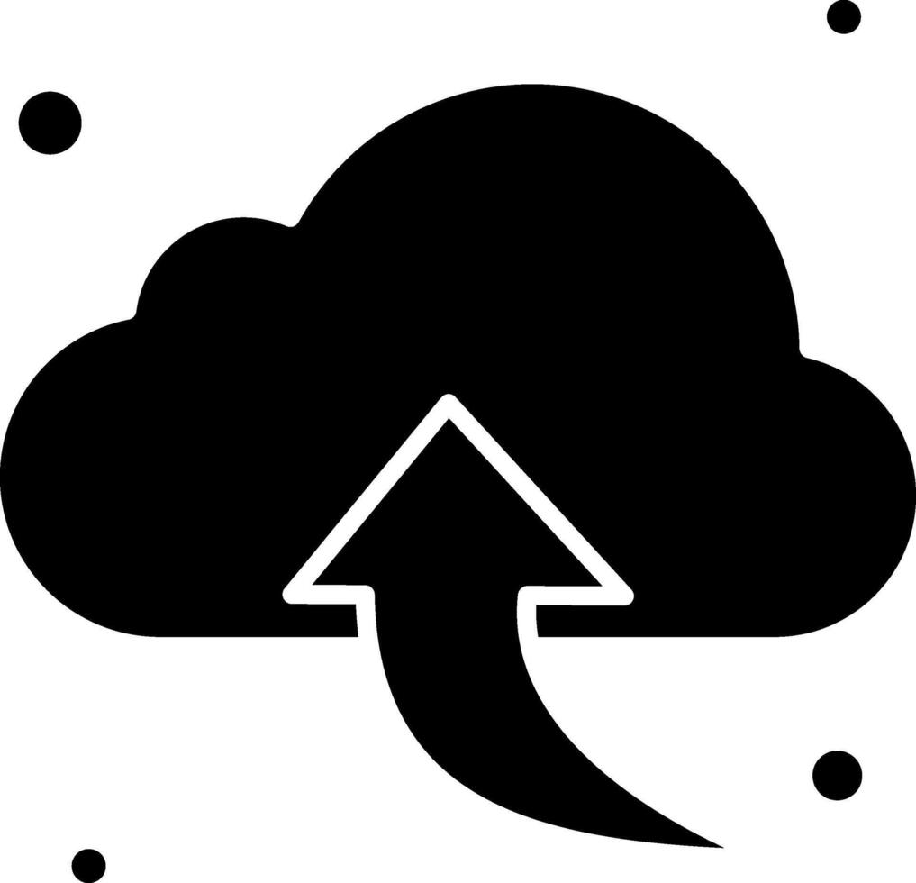 Cloud icon with arrow pointing up vector
